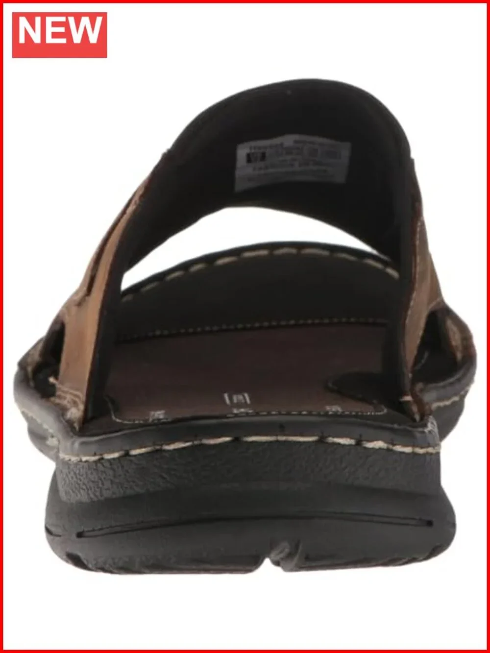 Men's Genuine Leather Slide Sandals with Fatiguing-Fighting Footbed for Casual